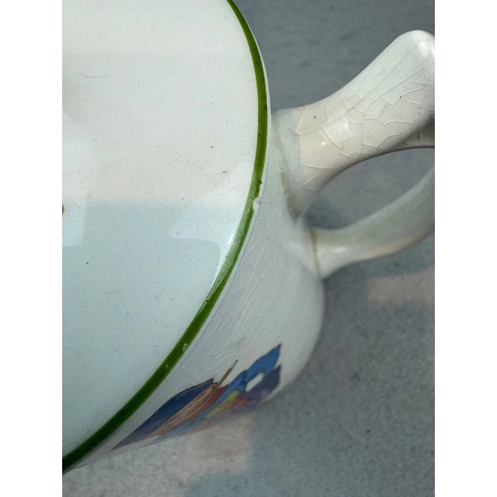 Edwin M Knowles China Co Pitcher With Lid Antique Hand‎ Painted Dutch Holland